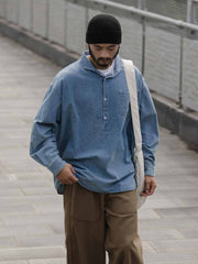 ライトブルーウォッシュデニムシャツ