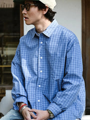高密度コットンチェックオーバーシャツ