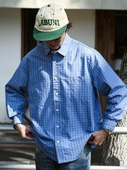 高密度コットンチェックオーバーシャツ