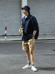 抗シワミックスキューバカラー半袖シャツ