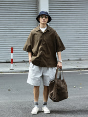 抗シワミックスキューバカラー半袖シャツ