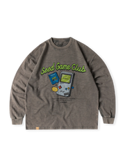 古布機織プリント長袖Tシャツ