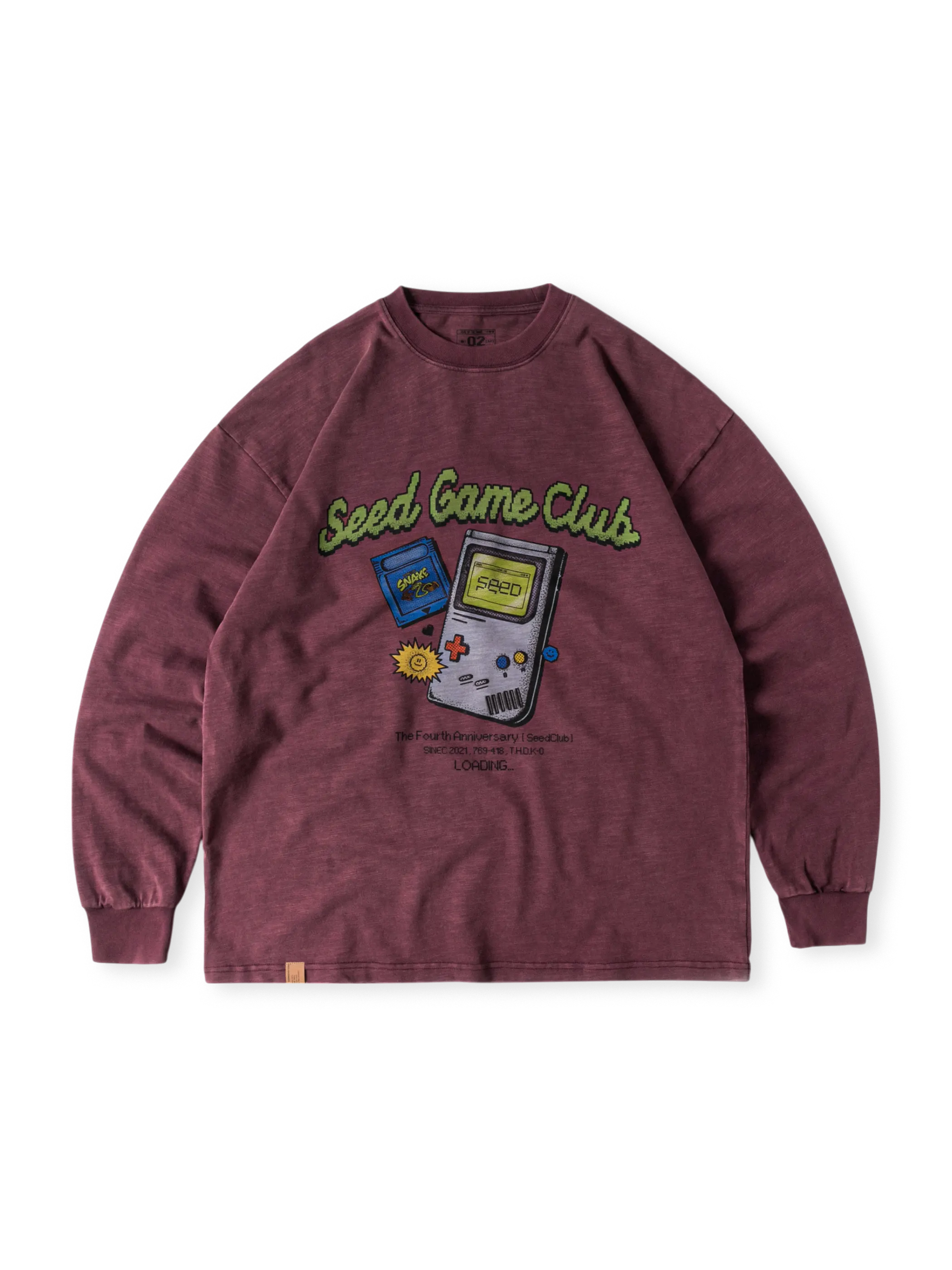 古布機織プリント長袖Tシャツ