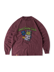 古布機織プリント長袖Tシャツ