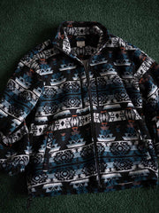 ナバホ柄厚手フリースジャケット 全体外観