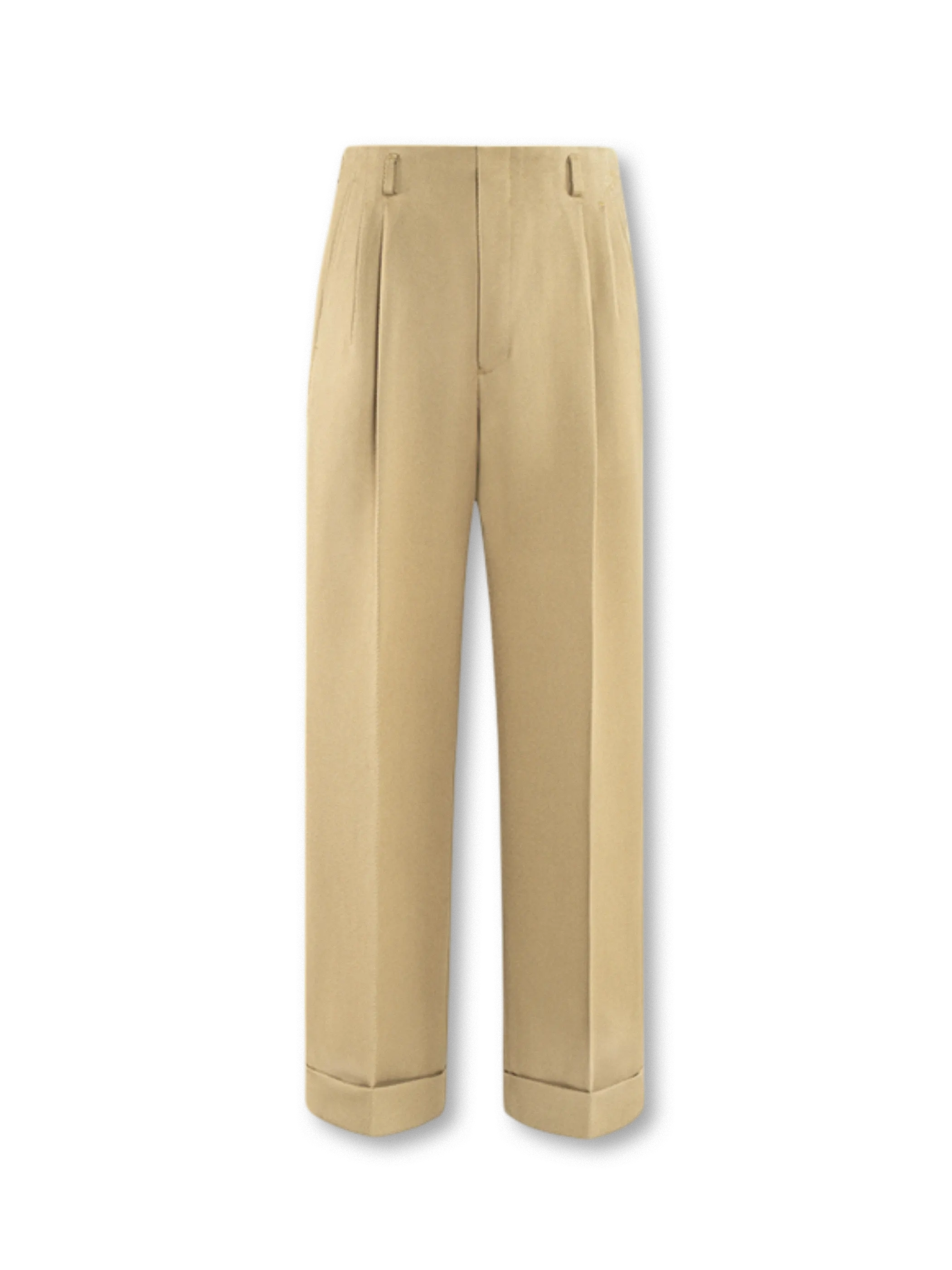 グレージュの高腰ワイドストレートヘビーウェイトパンツ