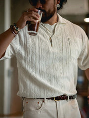 イタリアンスタイル ジャカードレース ポロシャツ