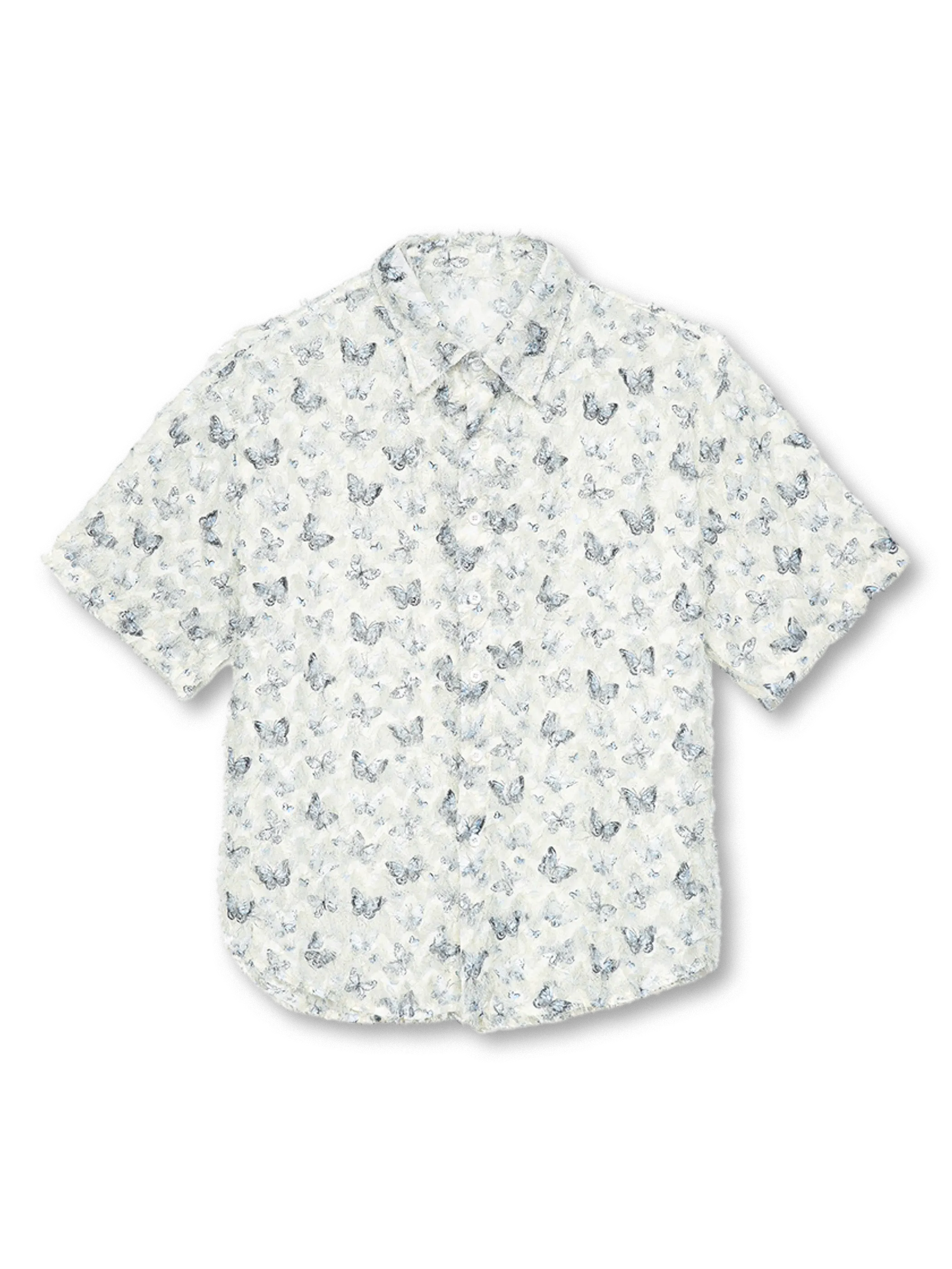 フレンチバタフライジャカードフリンジシャツ全体像