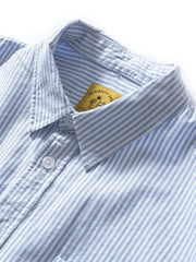 ミニ刺繍入り ストライプオックスフォードシャツ