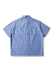 刺繍付きチェック柄シャツ