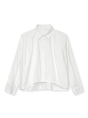  前後差イレギュラーヘムドロップショルダーシャツ全体像