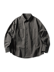 ヴィンテージワークウェア長袖シャツ（正面ダブルポケットデザイン）