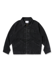 ウォッシュドデニムジップアップカラージャケット