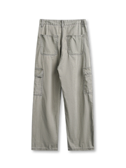 ヴィンテージ風ウォッシュ加工多ポケットカジュアルパンツ