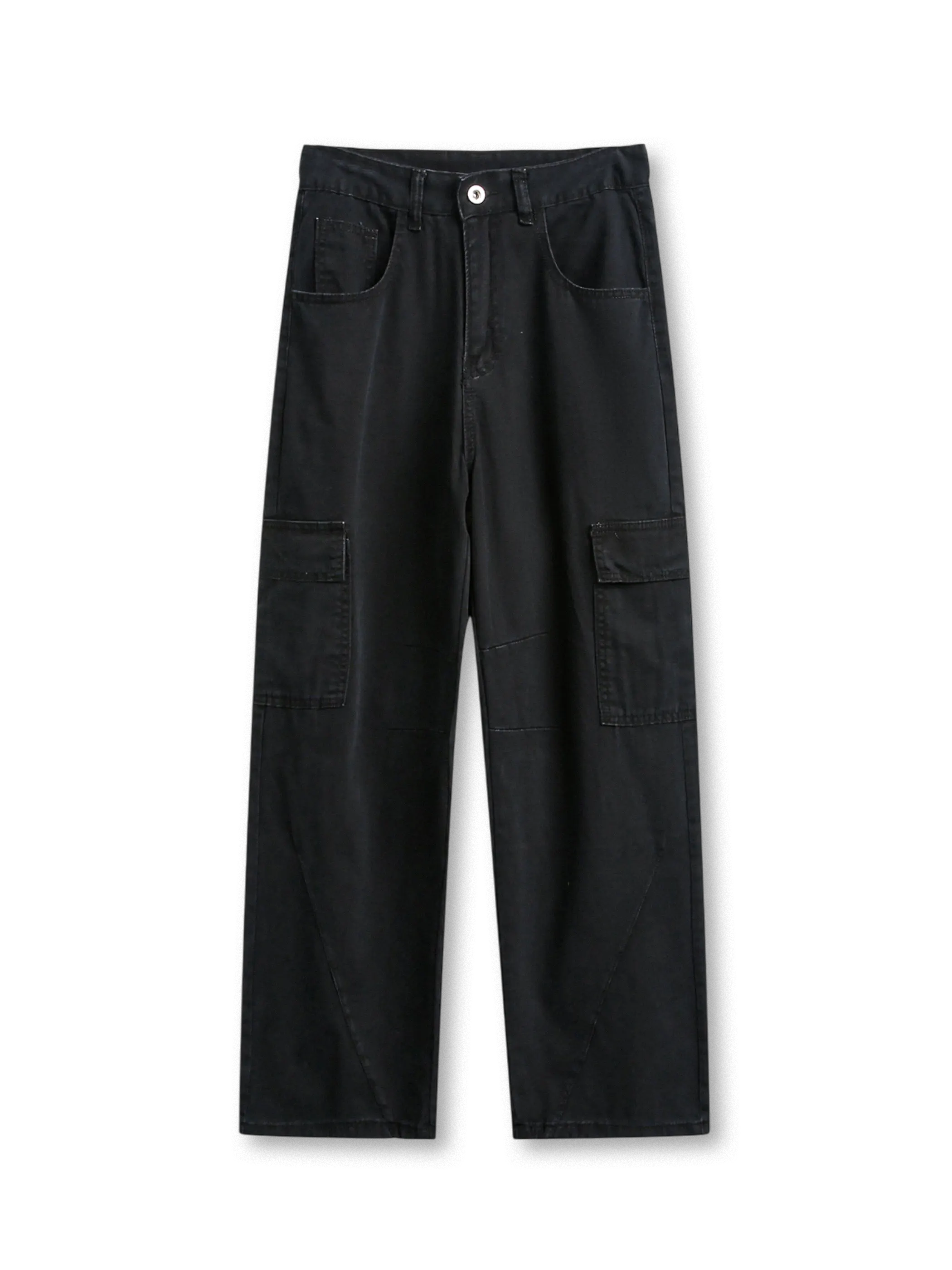 ヴィンテージ風ウォッシュ加工多ポケットカジュアルパンツ