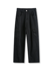 ヴィンテージ風ウォッシュ加工多ポケットカジュアルパンツ