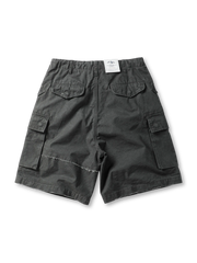 ヴィンテージ風ウォッシュ加工多ポケットショートパンツ