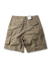 ヴィンテージ風ウォッシュ加工多ポケットショートパンツ