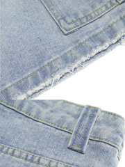 ウォッシュドライトブルーカーゴデニムショーツ