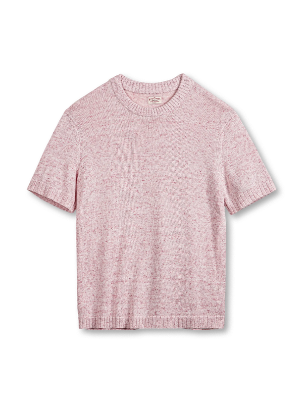 ヴィンテージピンクワッフルニットTシャツ正面
