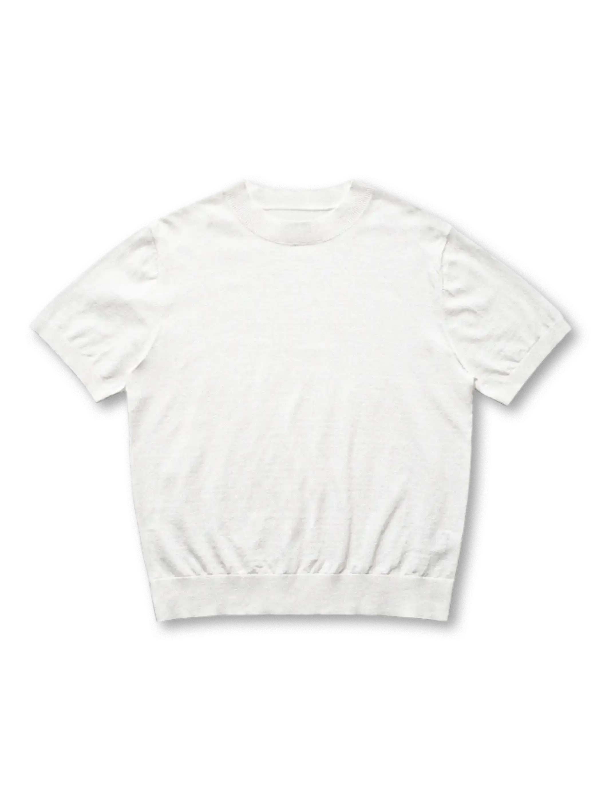 アオロンハイネックショートスリーブニットTシャツ ブラック 正面