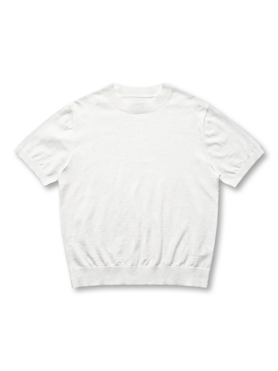 アオロンハイネックショートスリーブニットTシャツ ブラック 正面