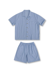  デニムキューバシャツ＆ショーツセット全体
