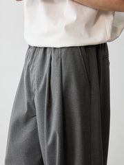 ドレープ感ダブルプリーツ スラックス