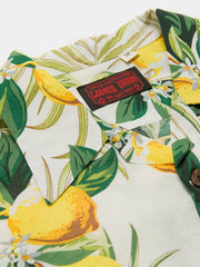 レモン柄 白アロハシャツ