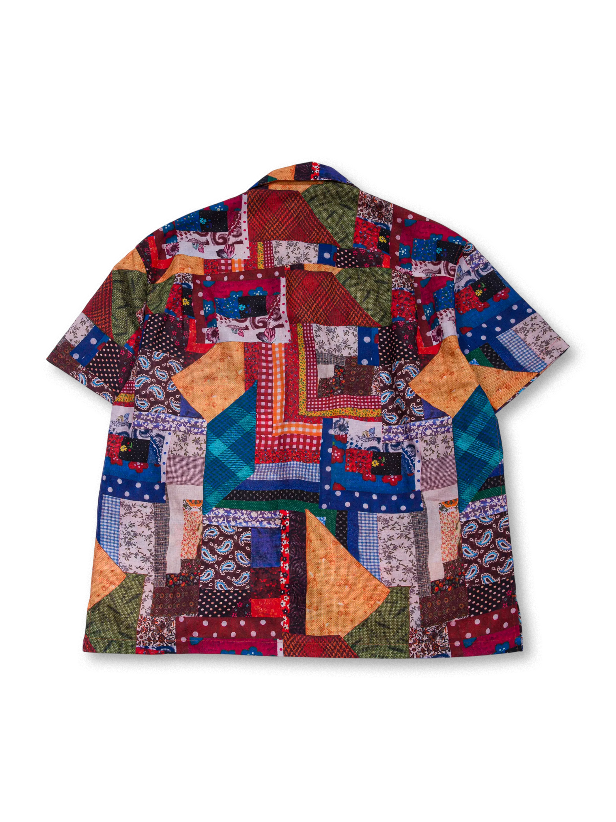 カラフル生地コンビ アロハシャツ