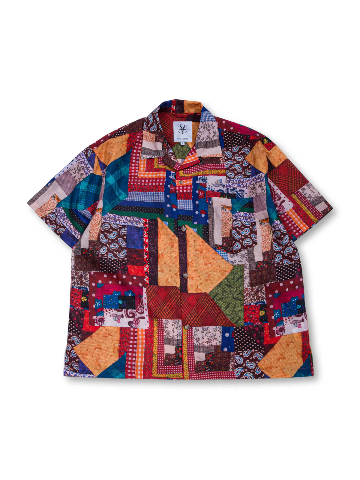 カラフル生地コンビ アロハシャツ