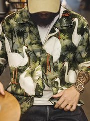 浮世絵柄リヨセル開襟シャツ