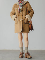 フード付き スエード フリース ジプシーコート