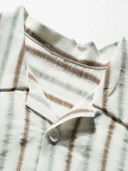 ヴィンテージストライプ×パッチワークキューバカラーシャツ