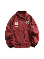 ヴィンテージバッジ付きスタンドカラーアビエータージャケット全体外観