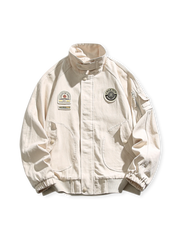 ヴィンテージバッジ付きスタンドカラーアビエータージャケット全体外観