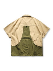 アールカーブ パネル切り替え 半袖シャツ