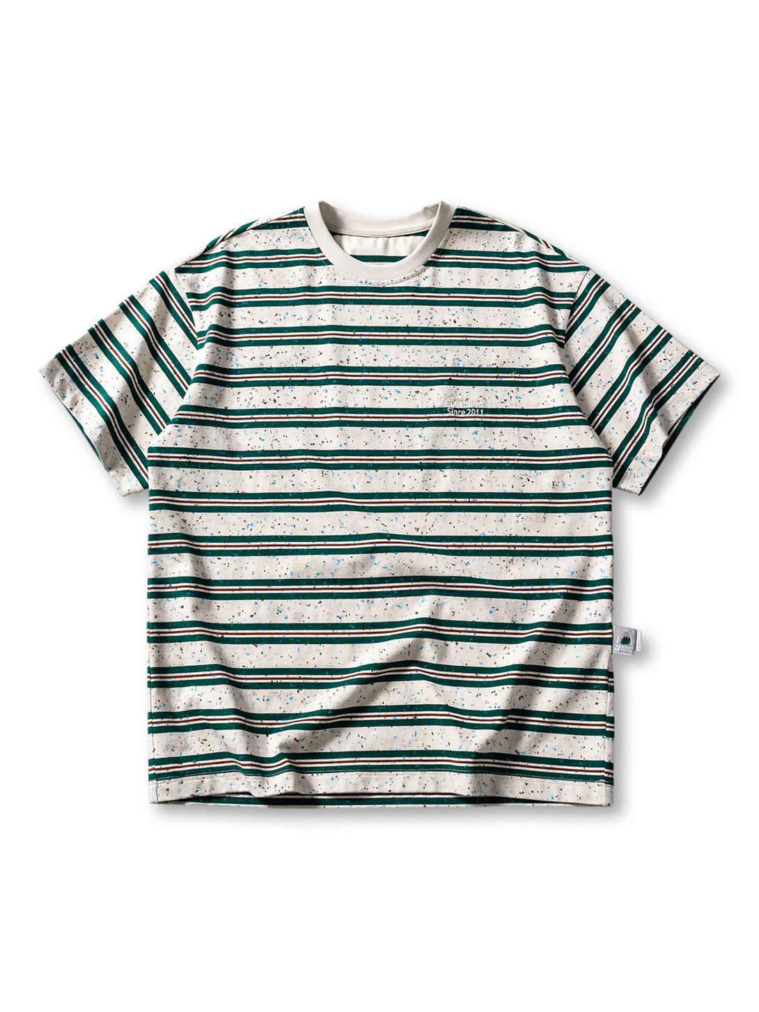 前面全体のヴィンテージペイントボーダーTシャツ
