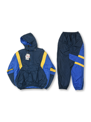 カラーブロックフードジャケットとパンツのセット