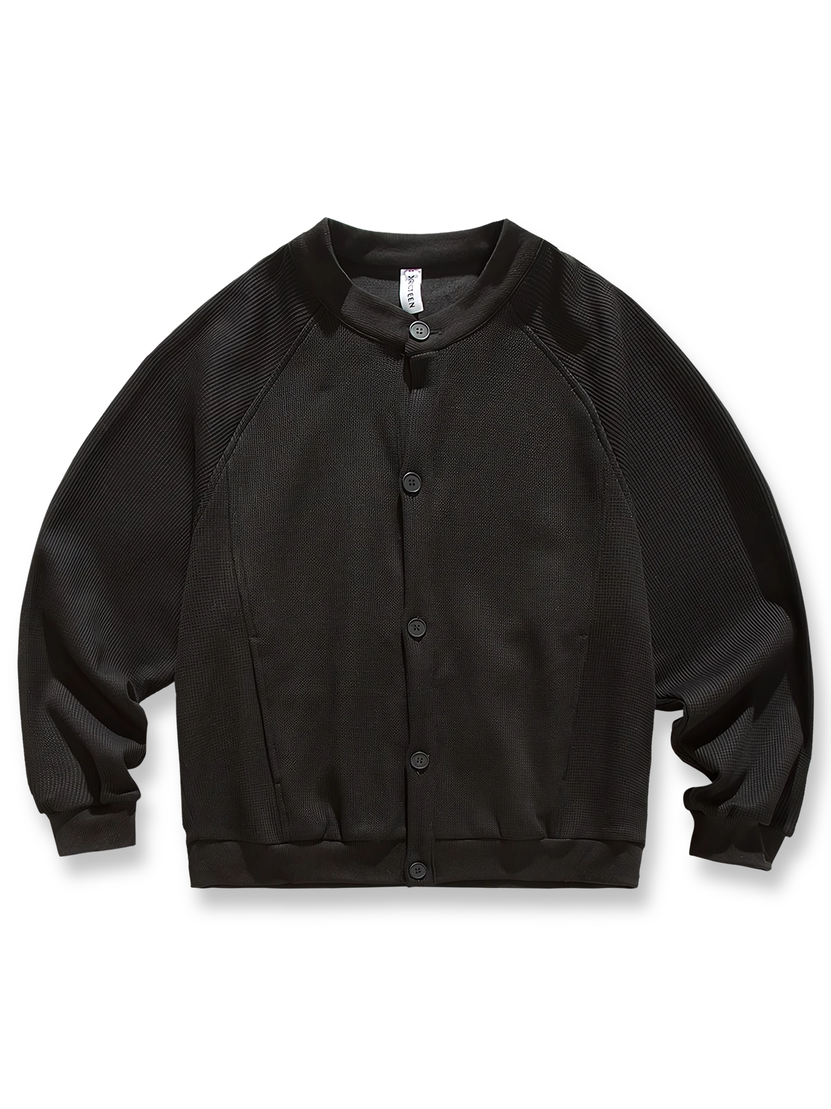 4色展開のワッフル織りカーディガンセーター全体図