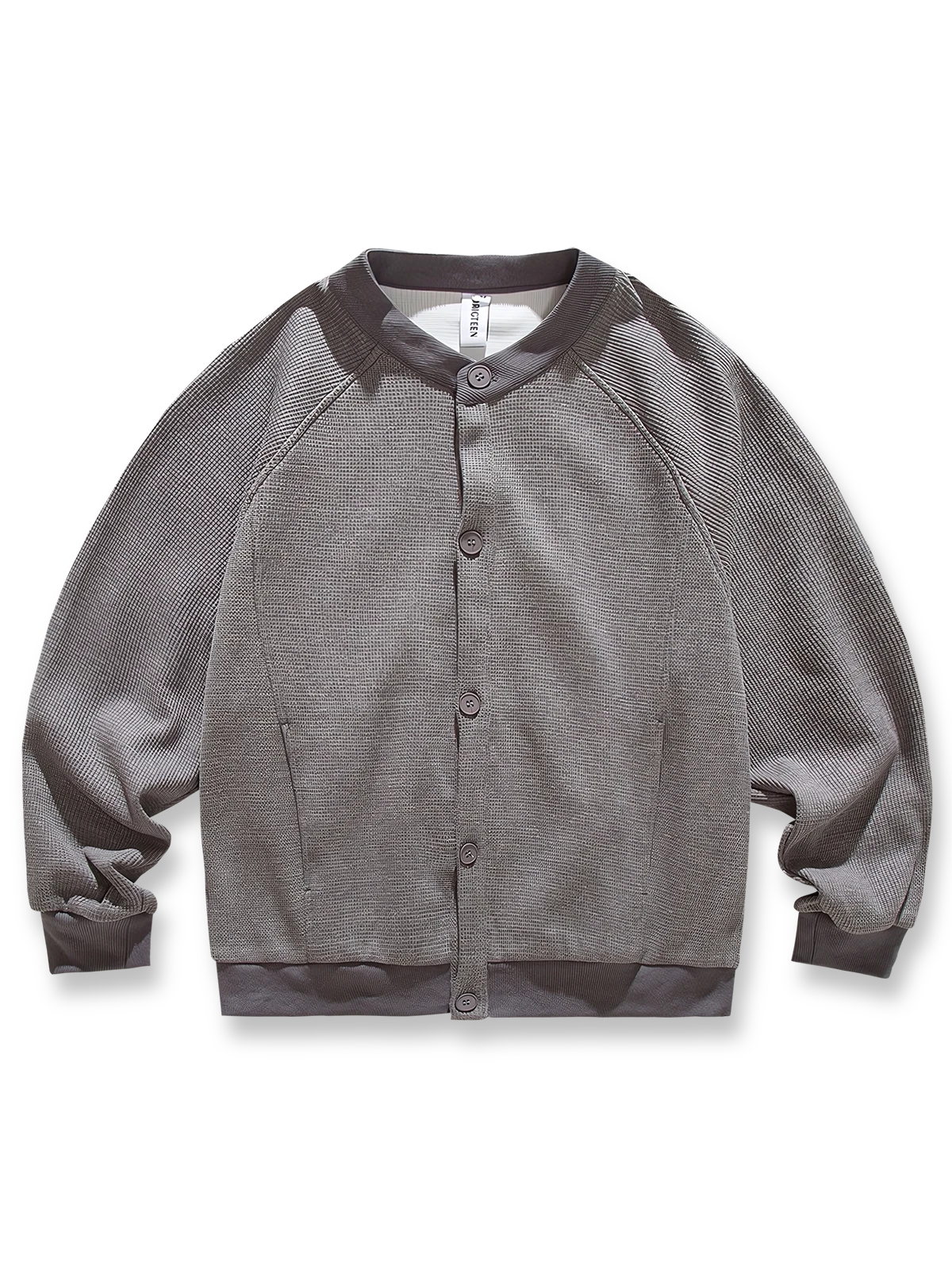 4色展開のワッフル織りカーディガンセーター全体図