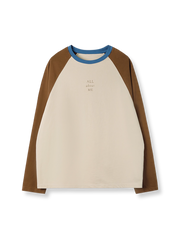 製品画像: 配色ラグランスリーブスリム長袖Tシャツ正面図