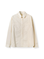 製品画像: ライトベージュリラックスカジュアルシャツ正面図