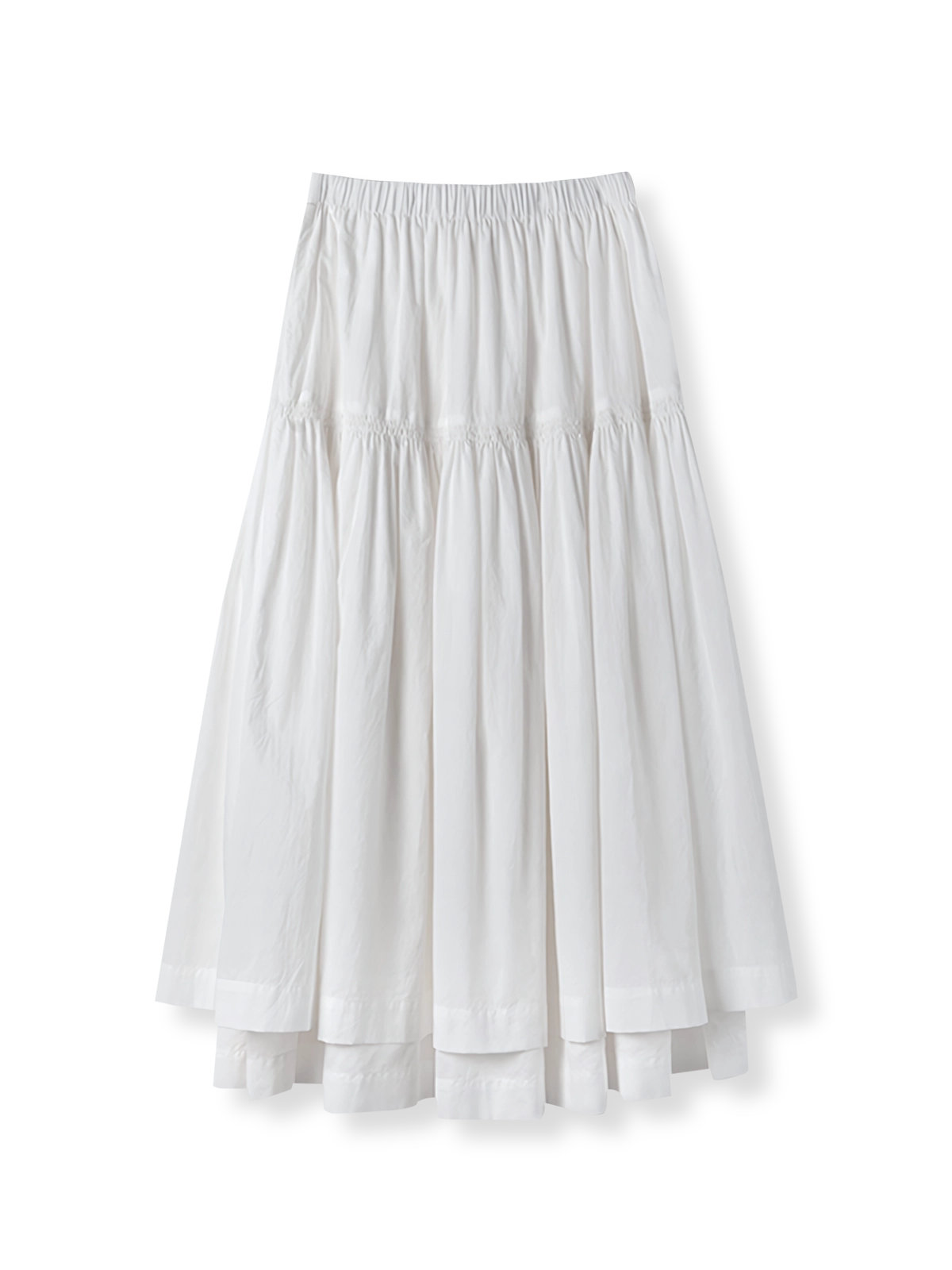 製品画像: 高腰ダブルレイヤーロングスカート正面図