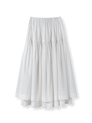 製品画像: 高腰ダブルレイヤーロングスカート正面図