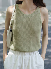 通気性リネンタンクトップ