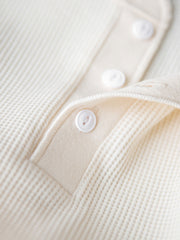 無地2ワッフル編み  ヘンリーネックT