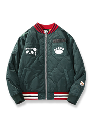 パンダ酋長刺繍 入りベースボールジャケット