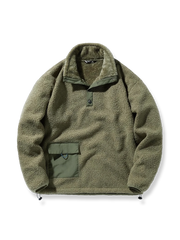 フリースハーフボタンスウェット