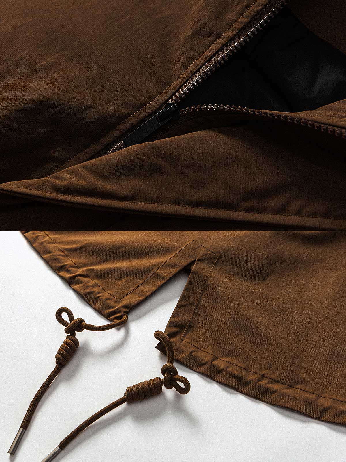 製品画像:
M51パーカー ダウンジャケット、レトロなミリタリーデザインと現代的なシルエットを融合した全体展示、秋冬に最適な保温性のあるアイテム

詳細画像:
フィッシュテールカットと取り外し可能なファー襟のディテール、ミリタリーデザインを強調するデザインポイント